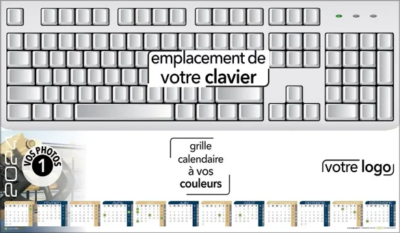 Sous-mains personnalisés clavier ordinateur