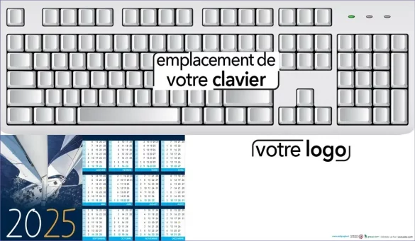 Sous-mains bureau personnalisé clavier