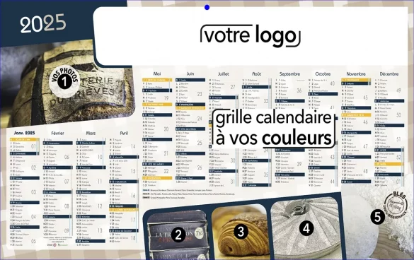 calendrier publicitaire personnalisé scolaire avec marquage publicitaire