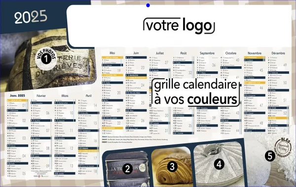 calendrier publicitaire personnalisé scolaire avec marquage publicitaire
