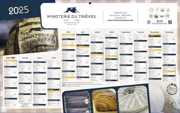 Calendrier 12 mois sur une face 100% personnalisé N°22
