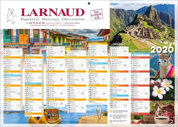 calendrier bancaire publicitaire panoramique publicitaire
