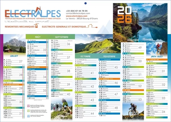 calendrier banque publicitaire personnalisé logo pas cher