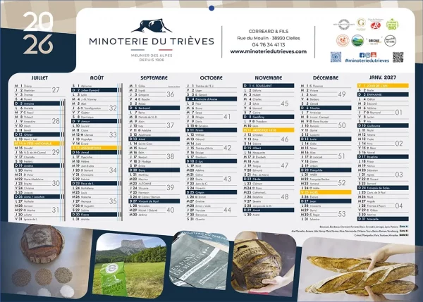 calendrier publicitaire 2026 2027 professionnel entreprise cartonné