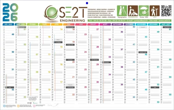 Calendrier Bancaire cartonné 1 face Organiseur
