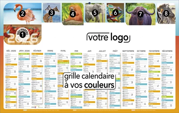 calendrier professionnel personnalisé pour  entreprise avec logo