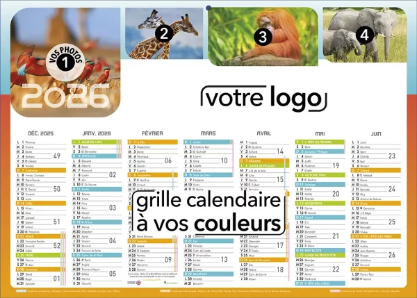 calendrier sous-main personnalisé
