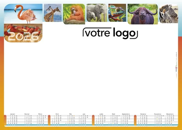 Sous-main calendrier personnalisé bancaire de bureau