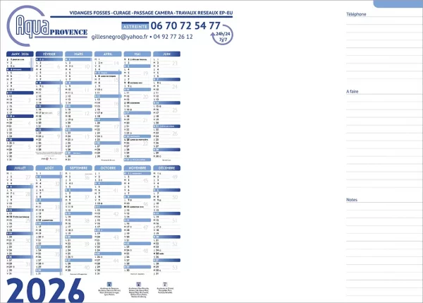 Sous-Mains personnalisés 40 feuilles Bloc-notes