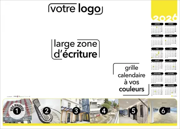 Sous-main personnalisé bureau illustré photos