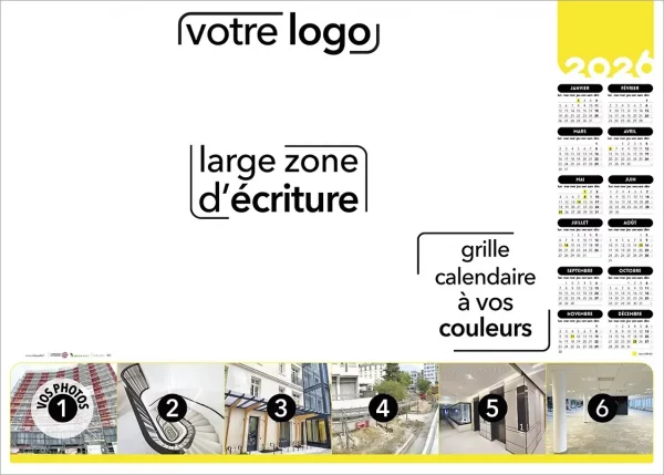 Sous-main personnalisé bureau illustré photos