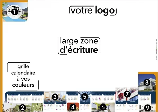 Sous-main calendrier bancaire cartonné personnalisé