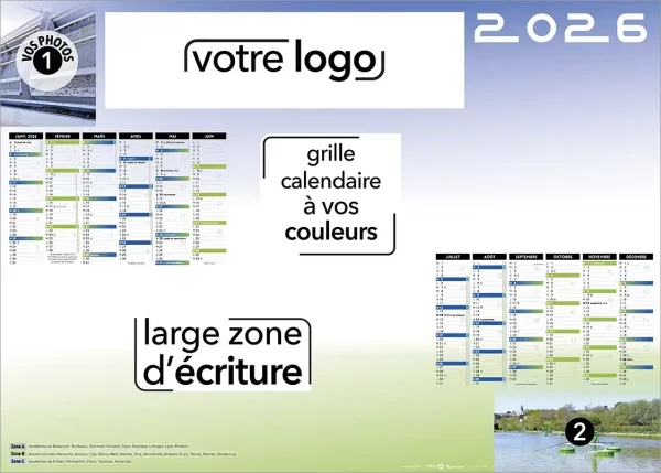 Sous-main calendrier bancaire cartonné personnalisé