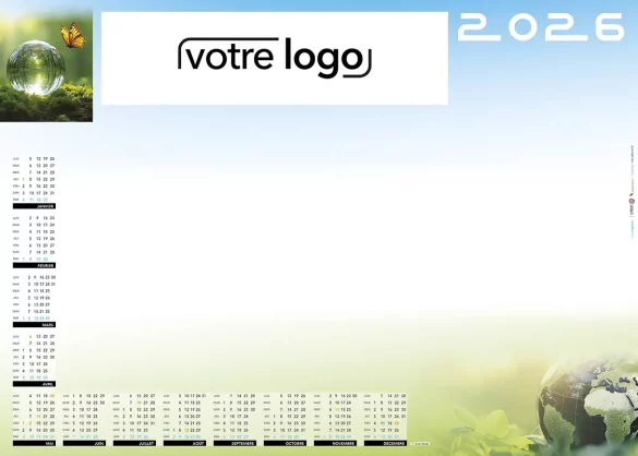 Sous-main calendrier personnalisé bancaire de bureau