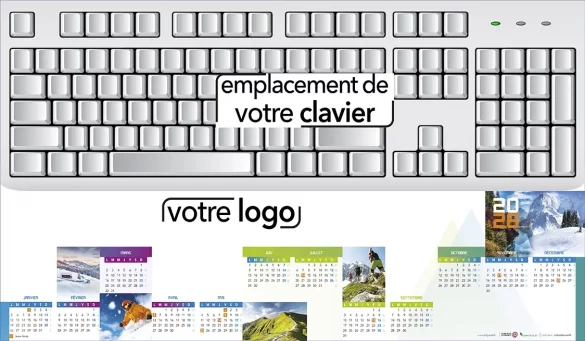 Sous-main personnalisé clavier ordinateur