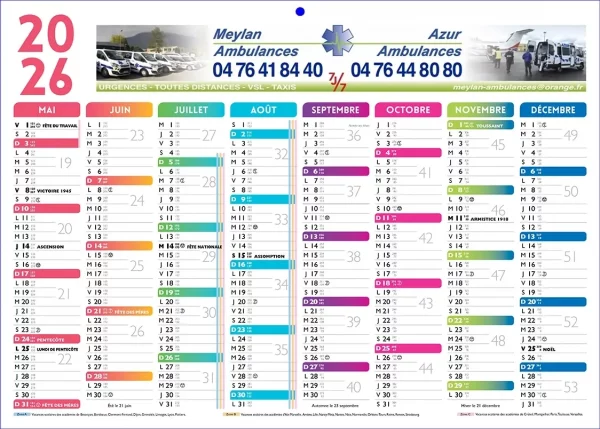 Calendrier publicitaire banque Couleur 2 faces 16 mois