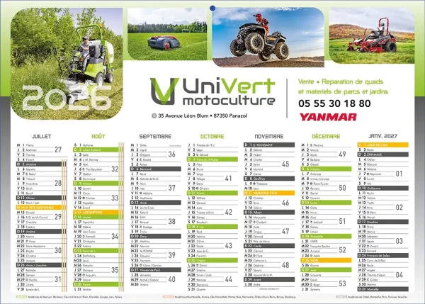 Impression sous-main calendrier bancaire personnalisé professionnel