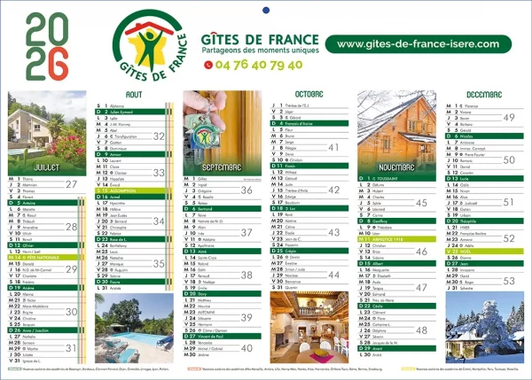 Calendrier personnalisé à 100%  N°15 - 2 faces 14 mois