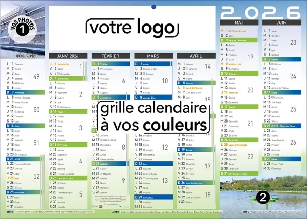 calendriers de poche publicitaires dépliant d'entreprise avec votre logo