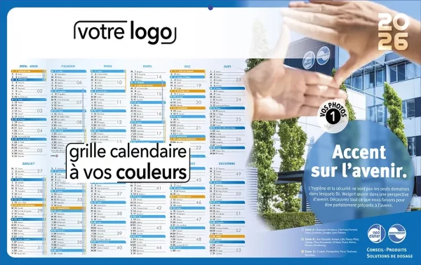 Impression calendrier professionnel publicitaire d'entreprise