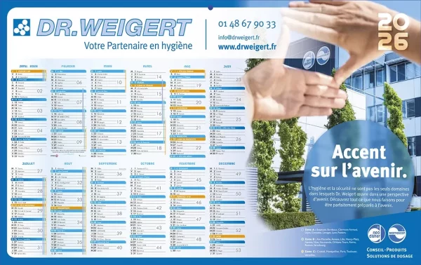 Impression sous-main calendrier publicitaire professionnel