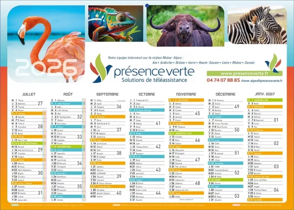 Calendrier de poche publicitaire professionnel
