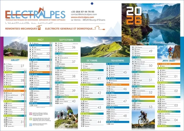 calendrier banque publicitaire personnalisé logo pas cher