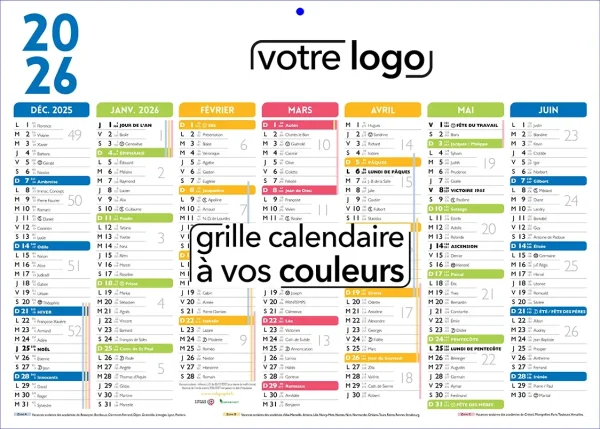 calendriers de poche publicitaires personnalisé d'entreprise