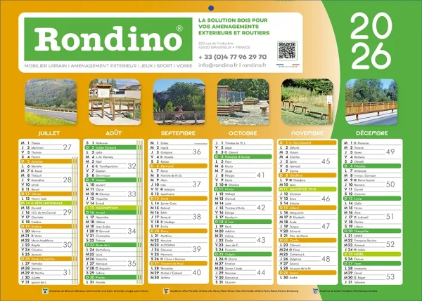 Calendrier 100% personnalisé N°12 - 2 faces 14 mois