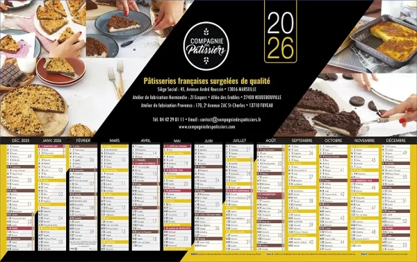 Calendriers 13 mois sur une face 100% personnalisés N°24