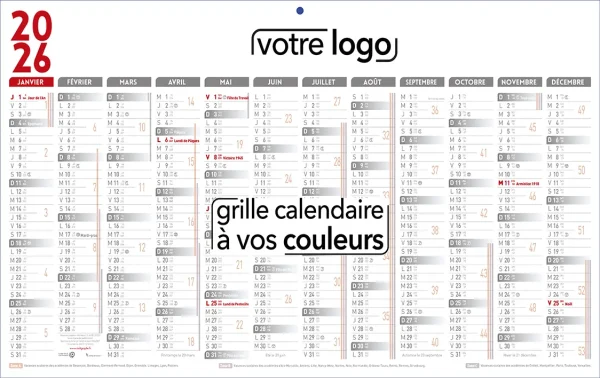 Impression calendrier promotionnel personnalisé pour les entreprises