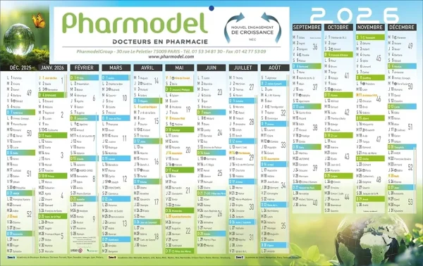 Calendrier publicitaire carton 1 face Voile 13 mois