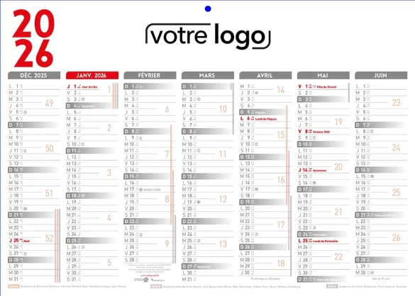 Impression sous-main calendrier publicitaire professionnel