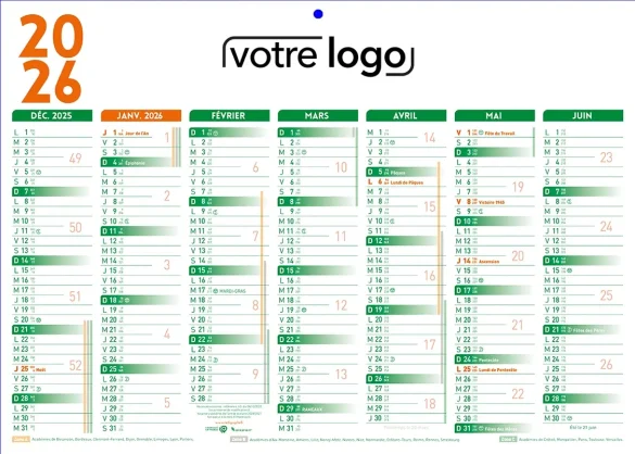 Impression sous-mains calendriers publicitaires professionnels