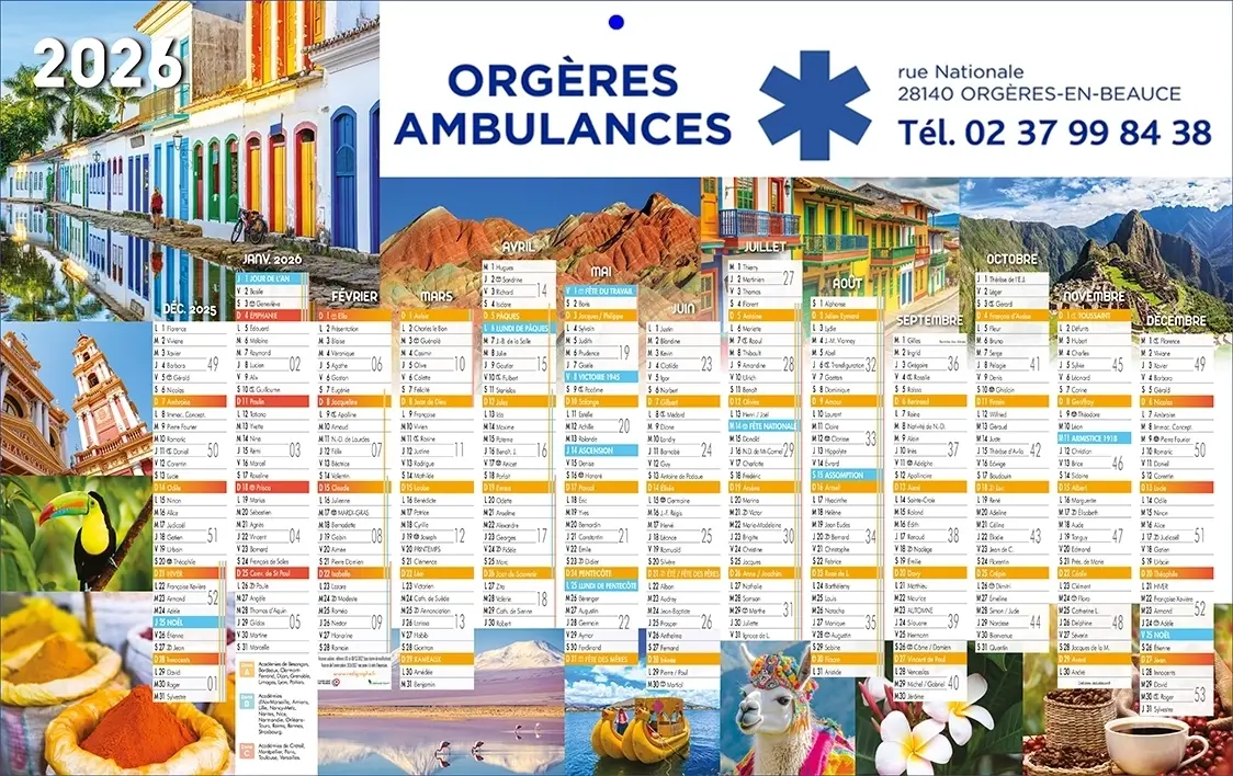 Calendrier-Ambulance-PlanCoucherDeSoleilR Calendrier ambulance personnalisable pour l'ambulancier