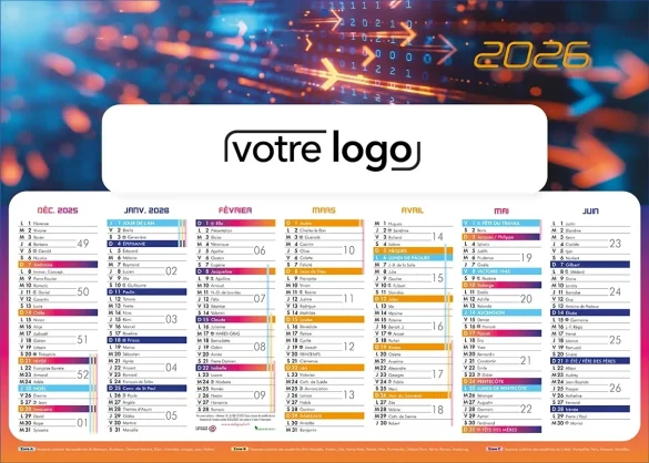 Impression calendrier sous-main personnalisé avec votre publicité