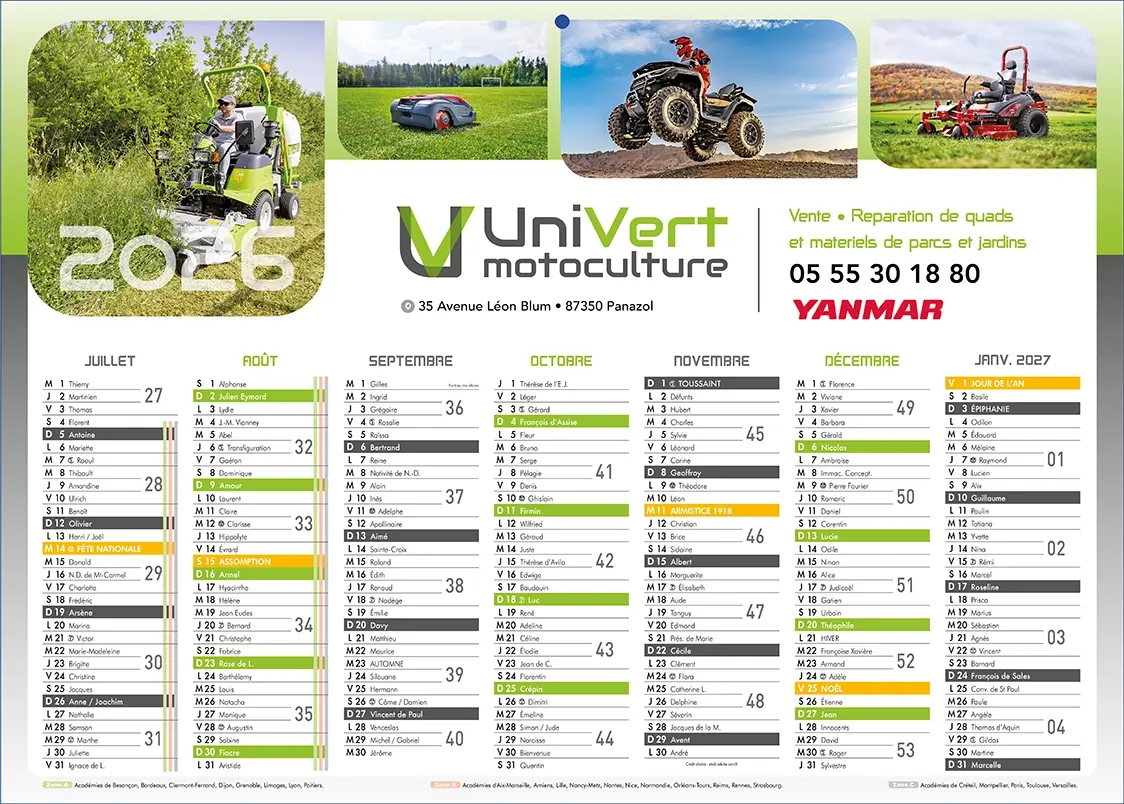 Calendrier-Personnalise-10V Impression sous-main calendrier bancaire personnalisé professionnel