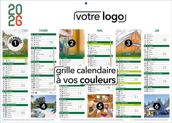 calendrier publicitaire 2026 2027 professionnel d'entreprise cartonné
