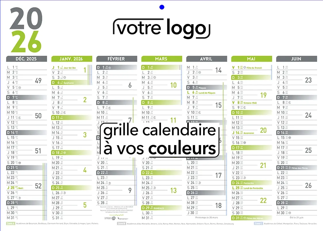 Calendrier-Personnalise-1R calendrier publicitaire bancaire personnalisé avec votre publicité et logos