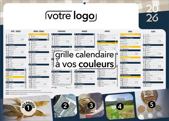 calendrier publicitaire scolaire 2026 2027 personnalisé pour l'entreprise