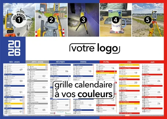calendriers de poches personnalisé d'entreprise avec vacances scolaires