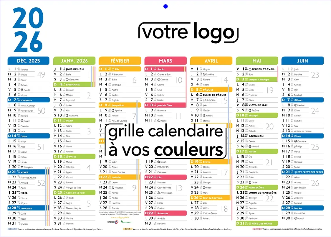 Calendrier-Personnalise-6R calendriers de poche publicitaires personnalisé d'entreprise