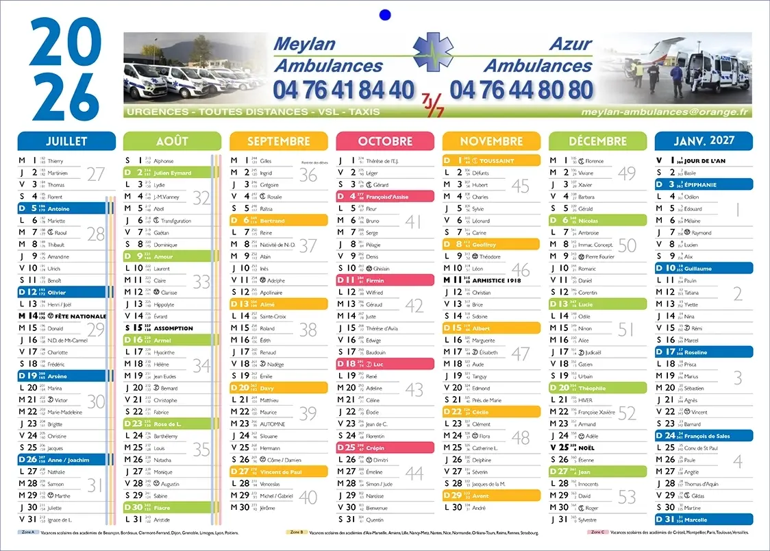 Calendrier-Personnalise-6V Sous-mains calendriers personnalisés personnalisés avec logo et photos