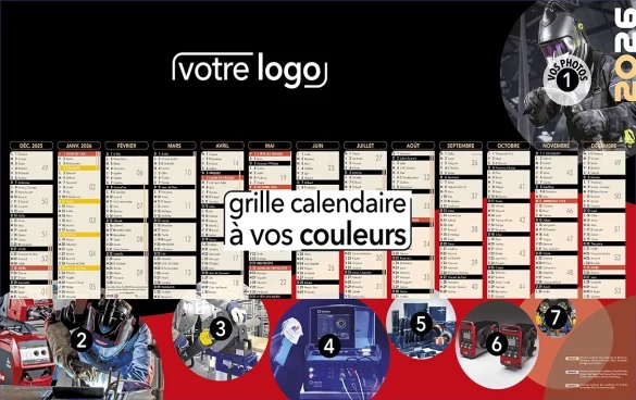 calendrier maxi-bancaire personnalisé en carton rigide contrecollé
