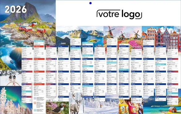 Impression calendrier bancaire personnalisé avec logo