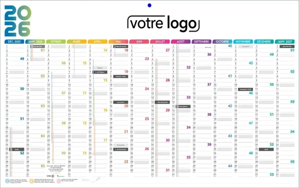 Impression calendrier illustré sous-main publicitaire rigide cartonné