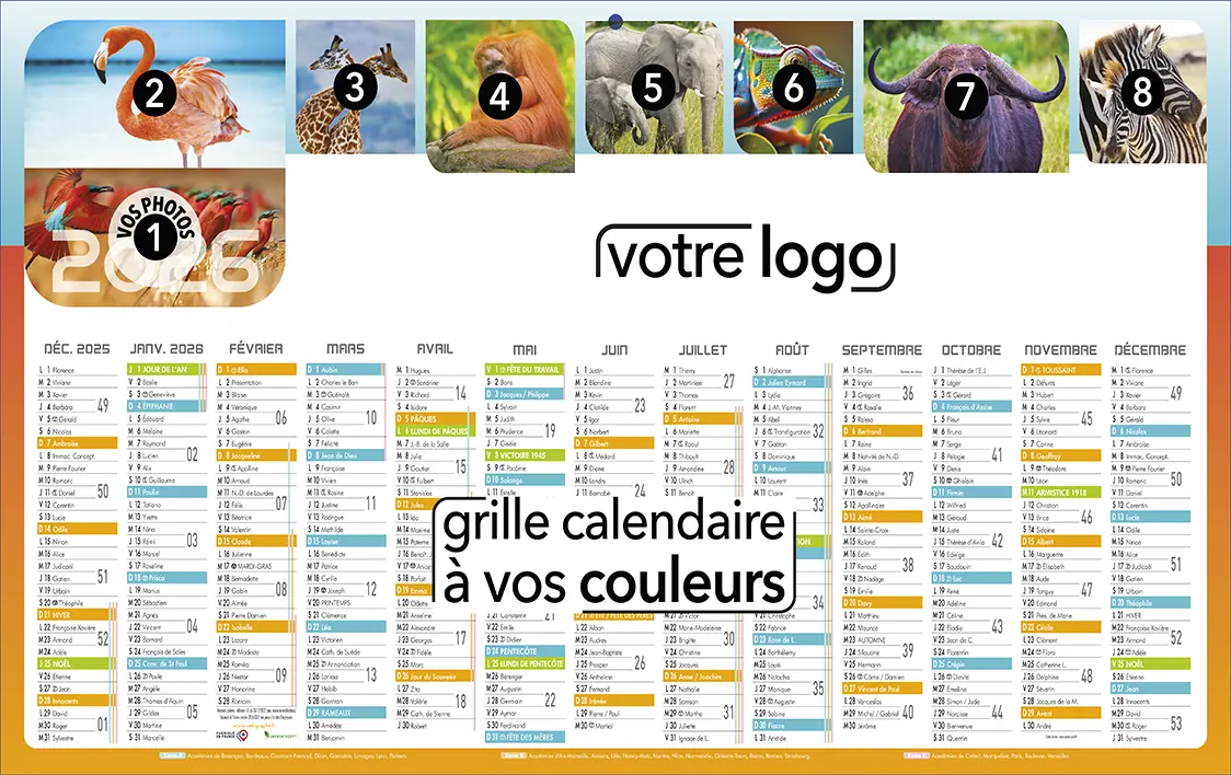 Calendrier-PlanSafariR-Fab calendrier professionnel personnalisé pour entreprise avec logo