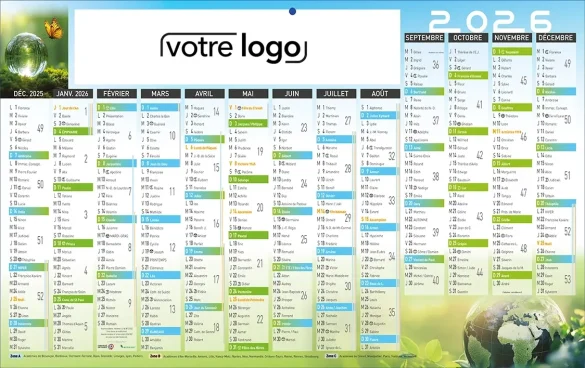 calendrier bancaire publicitaire panoramique publicitaire