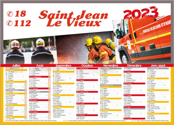 Fabricant de calendriers sapeurs pompiers cartonnés