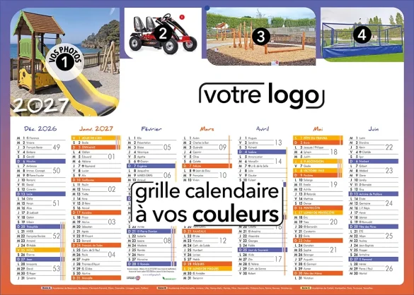 calendrier publicitaire bancaire personnalisé avec votre publicité et logos